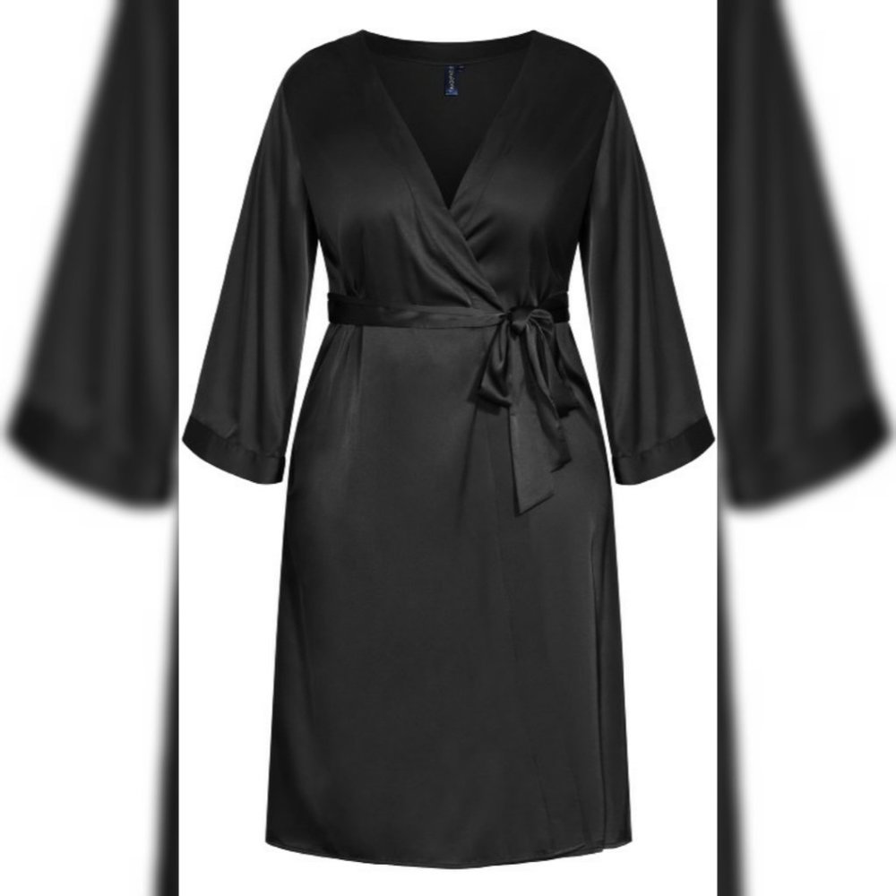 New City Chic Black Robe Sizes 14 16 - Picture 3 of 4